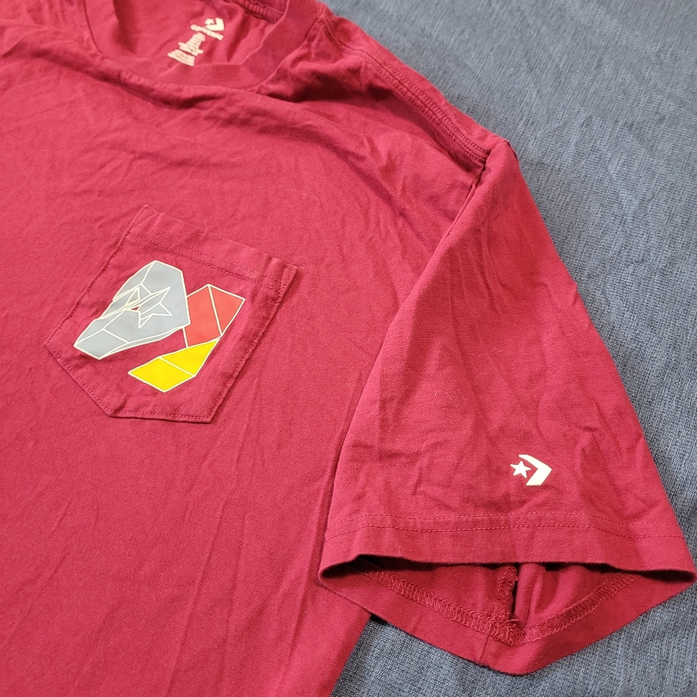 Converse All Star Shirt Size Large L Adult Pink Chest Logo Regular Fit